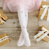 Blush Velvet Bow Tights