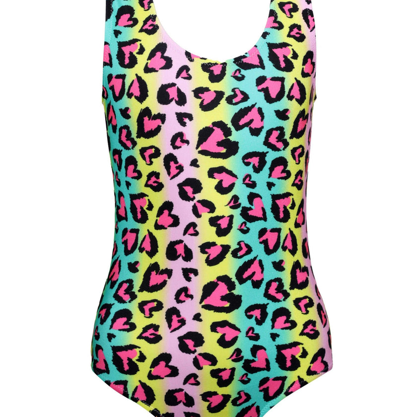 Fancy Animal Print Sleeveless One-Piece Swimsuit