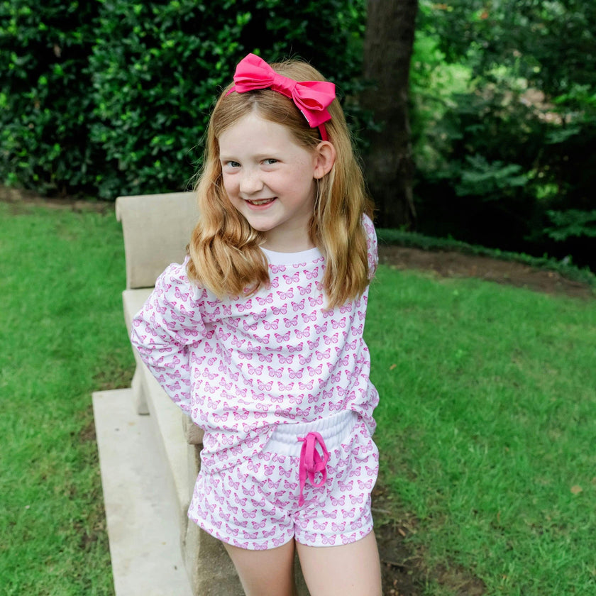 Stella Girls' Sweatshirt Short Set - Cartie Butterflies