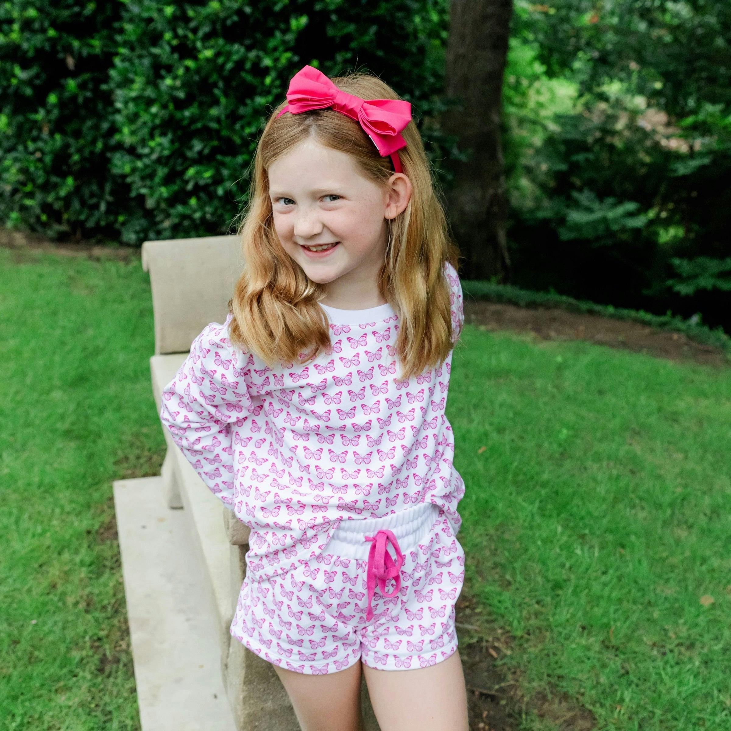 Stella Girls' Sweatshirt Short Set - Cartie Butterflies