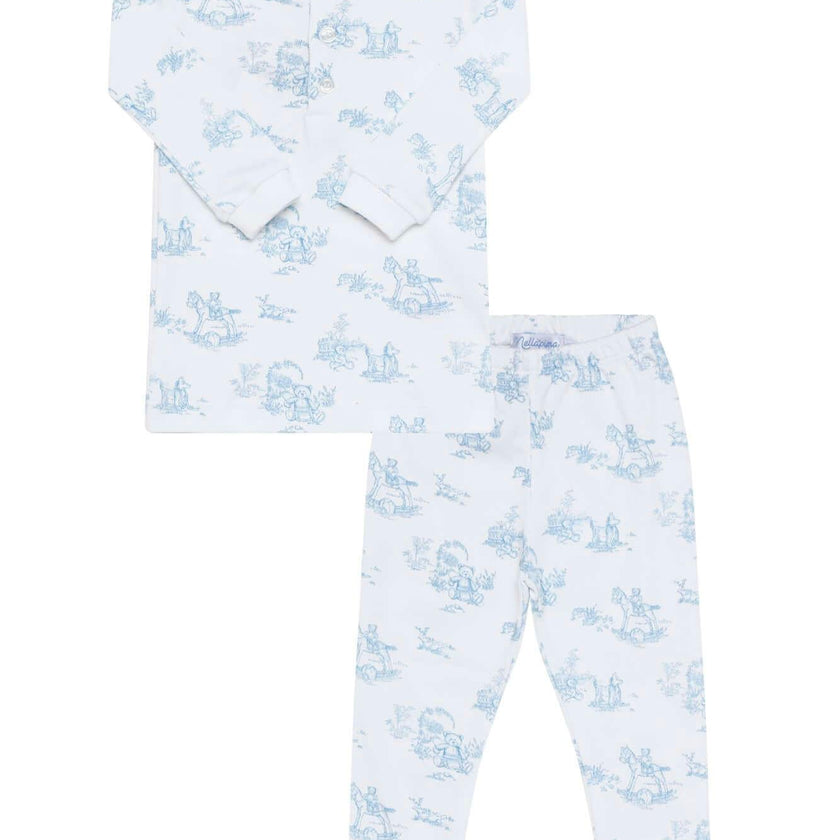 Blue Toile Baby Pajamas