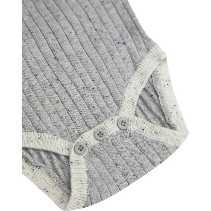 Ribbed Knit Short Sleeve Retro Bodysuit