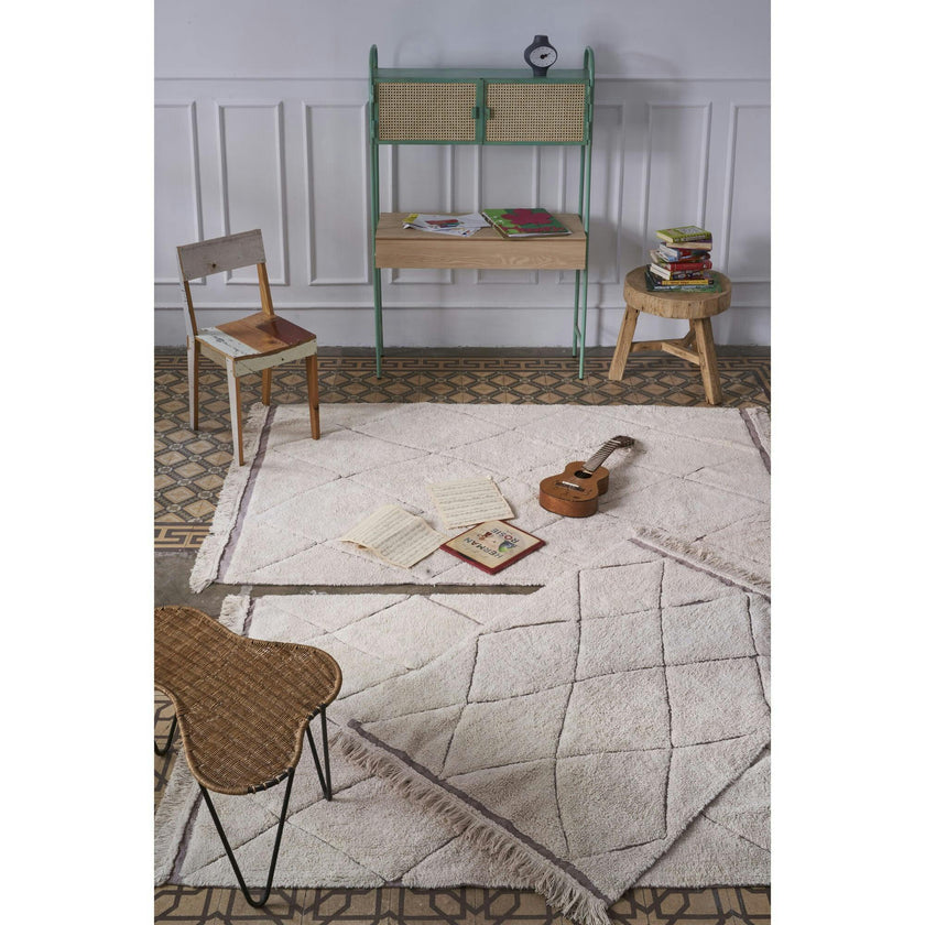Bereber RugCycled Washable Rug. Natural
