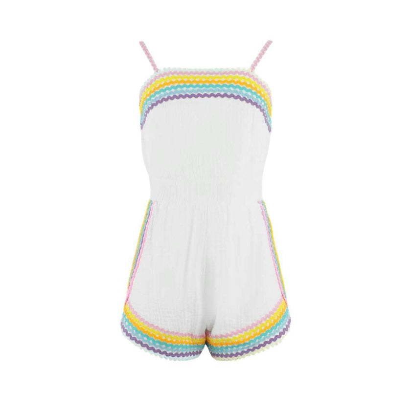 White Rainbow Summer Romper