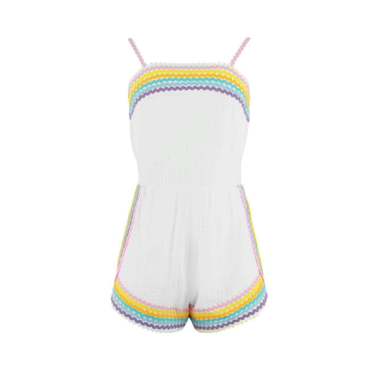White Rainbow Summer Romper