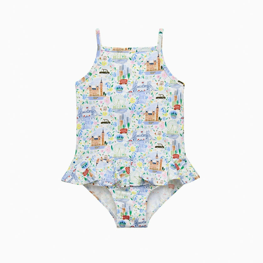 Baby Peplum Swimsuit in London Scenes