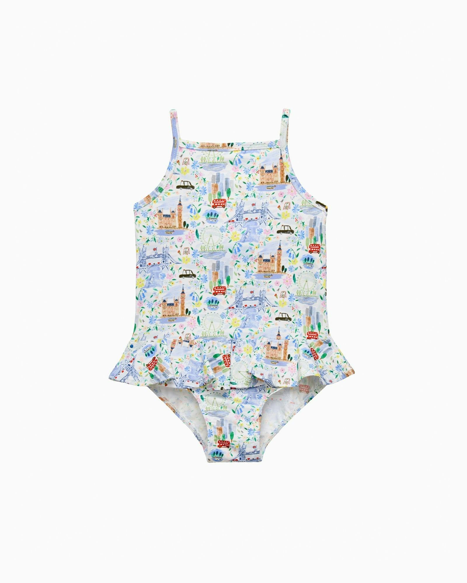 Baby Peplum Swimsuit in London Scenes