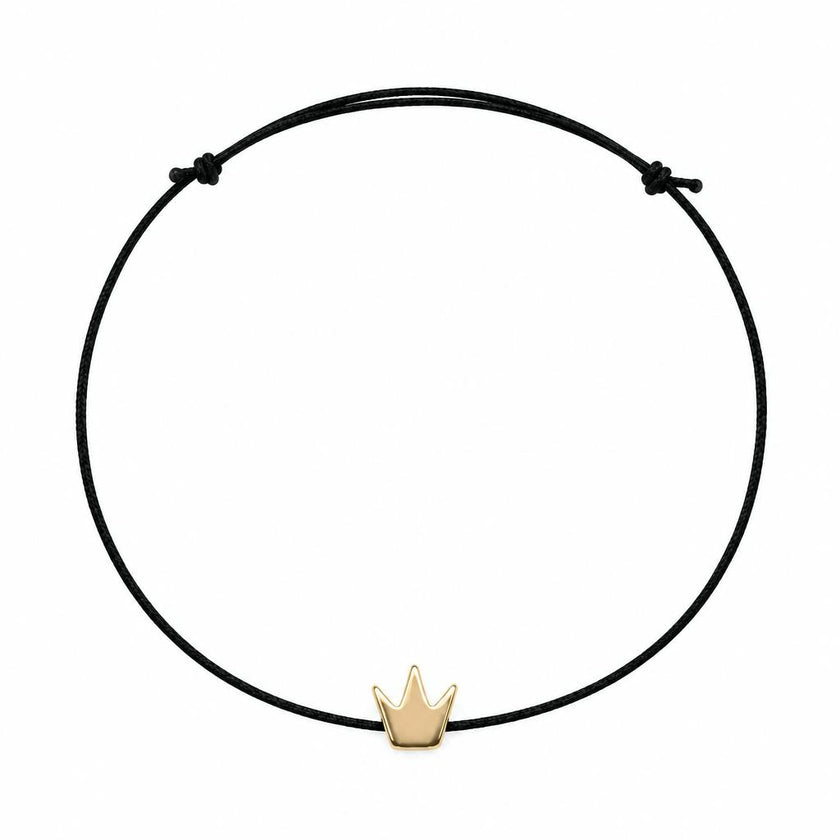 Gold Crown Hematite Charm Bracelet