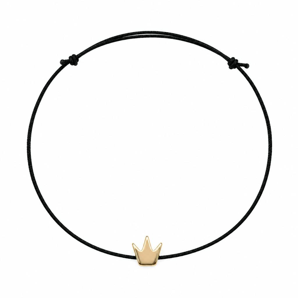 Gold Crown Hematite Charm Bracelet