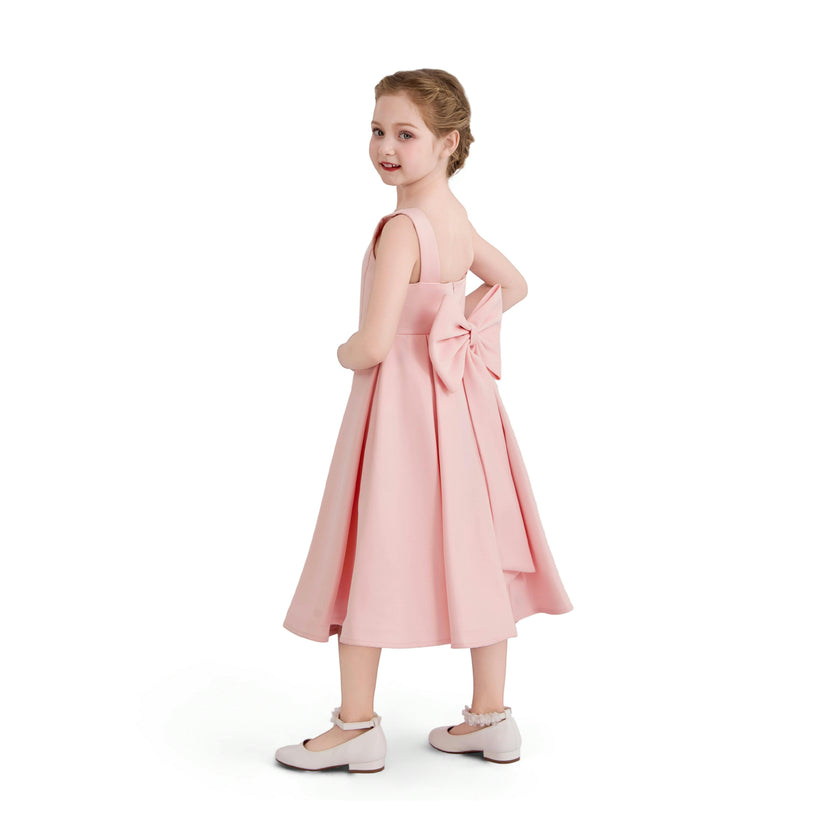 Pink Redwooda Satin Bow-Back Dress