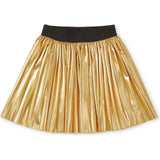 Pleated Metallic Twirl Skirt