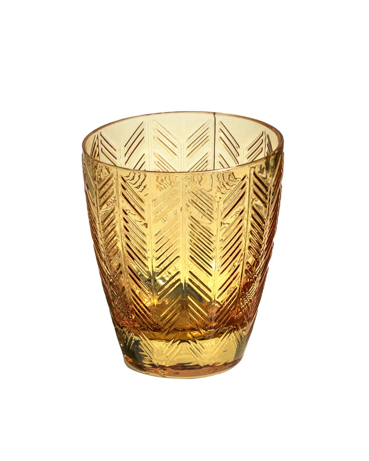 Wine Glasses ZIG ZAG Set of 6  Amber 9.8 oz, diam. 3.25