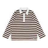 unisex cocoa stripe rugby shirt
