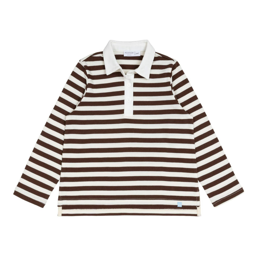 unisex cocoa stripe rugby shirt