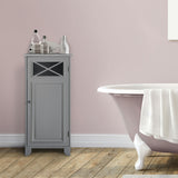 Dawson Contemporary Wooden Narrow Floor Storage Cabinet With Door For Bathrooms