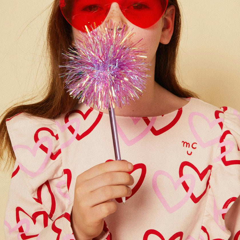 Recycled Cotton Hearts Kid Ruffle Dress