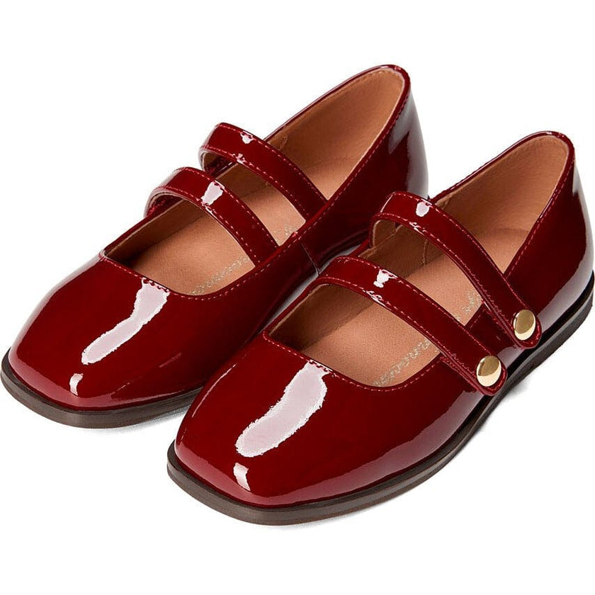 Diana Glossed-Leather 2-Strap Mary Jane Shoes