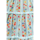 Mini Roselyn Dress in Blue Linear Floral Print