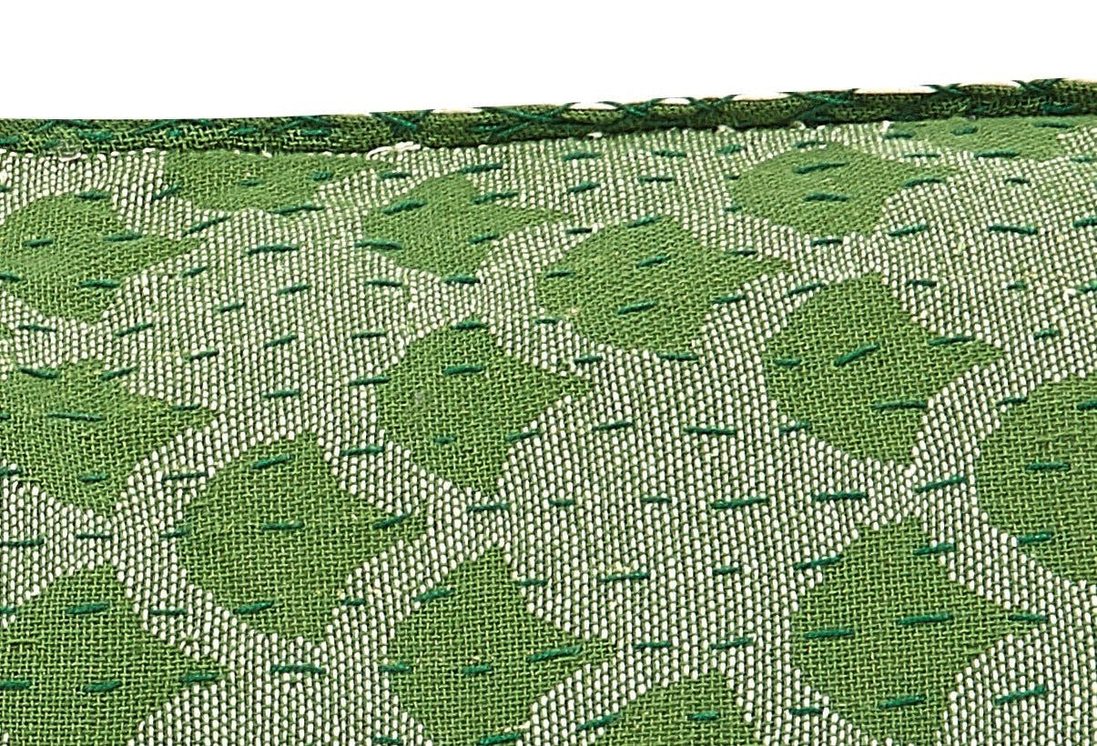 Artisan Hand Loomed Cotton Lumbar Pillow - Green Ginkgo - 16