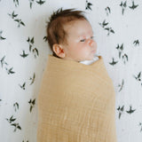 Organic Cotton Muslin Swaddle Blanket 2 Pack - Swallows