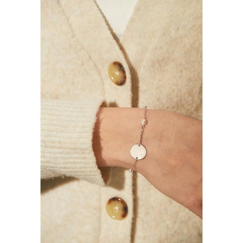 Personalized Pearl Pastille Chain Bracelet, Sterling Silver