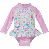 UPF 50+ Alissa Infant Ruffle Rash Guard Swimsuit - New