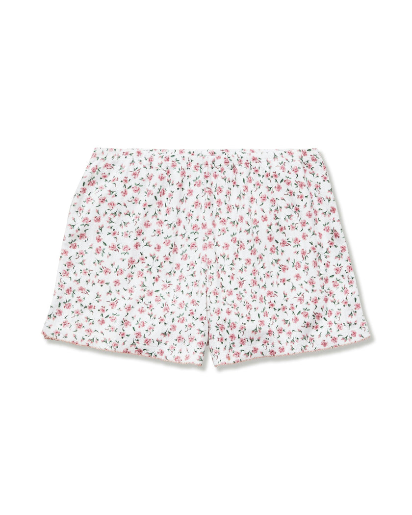 Women's Pointelle Shorts in Pink Floral