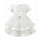 White Suttona Satin Bow Dress