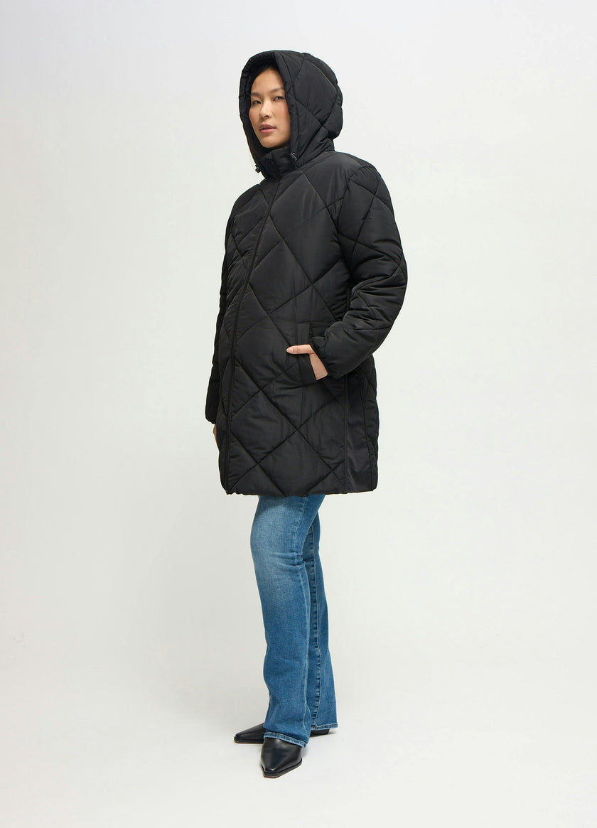Quilted Longline Maternity and Postpartum Puffer Jacket