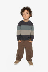 Colorblock Knit Sweater Black And Beige