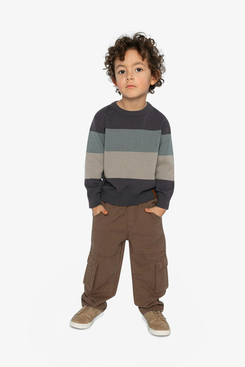 Colorblock Knit Sweater Black And Beige