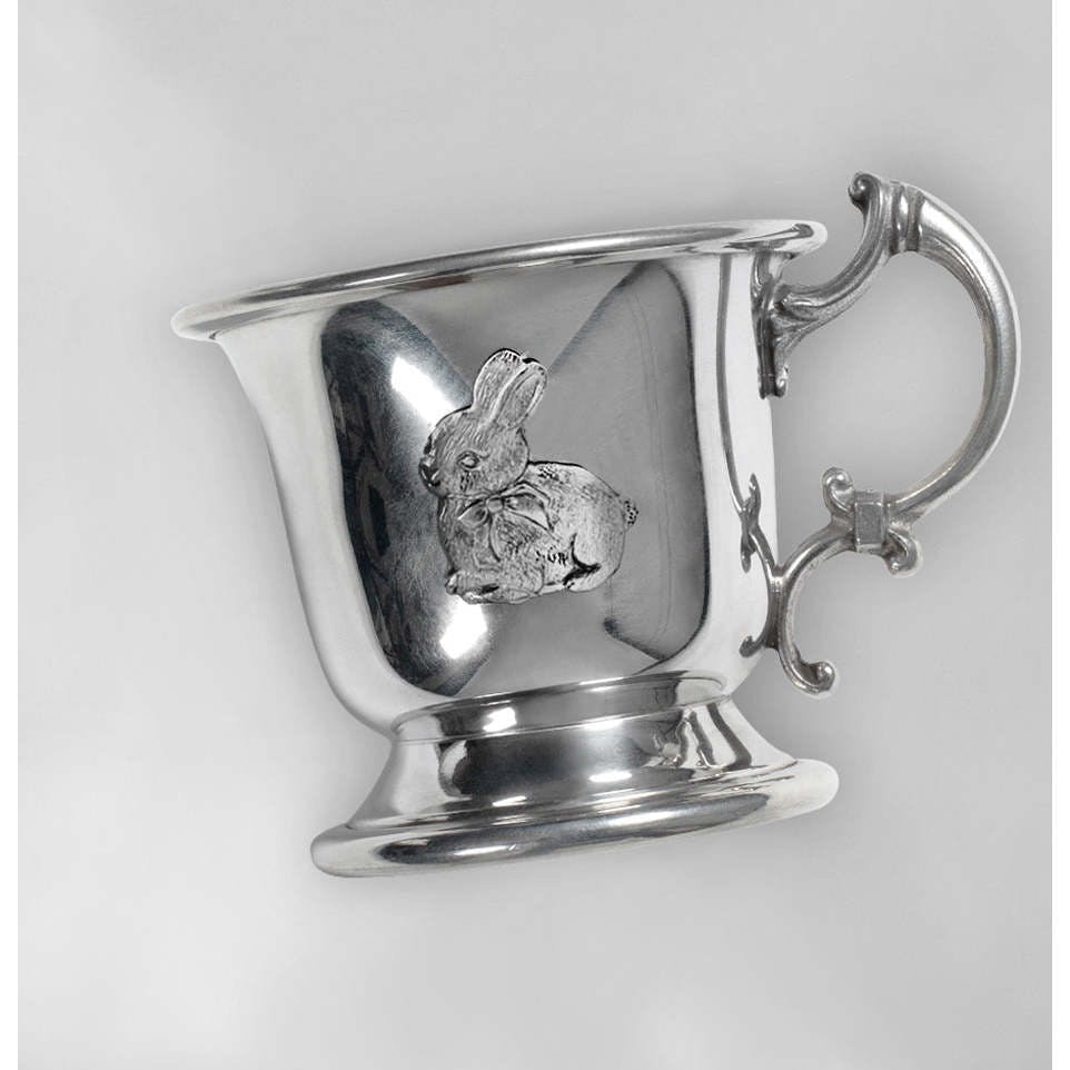 Little Pink Bunny's Traditional Pewter Christening Cup