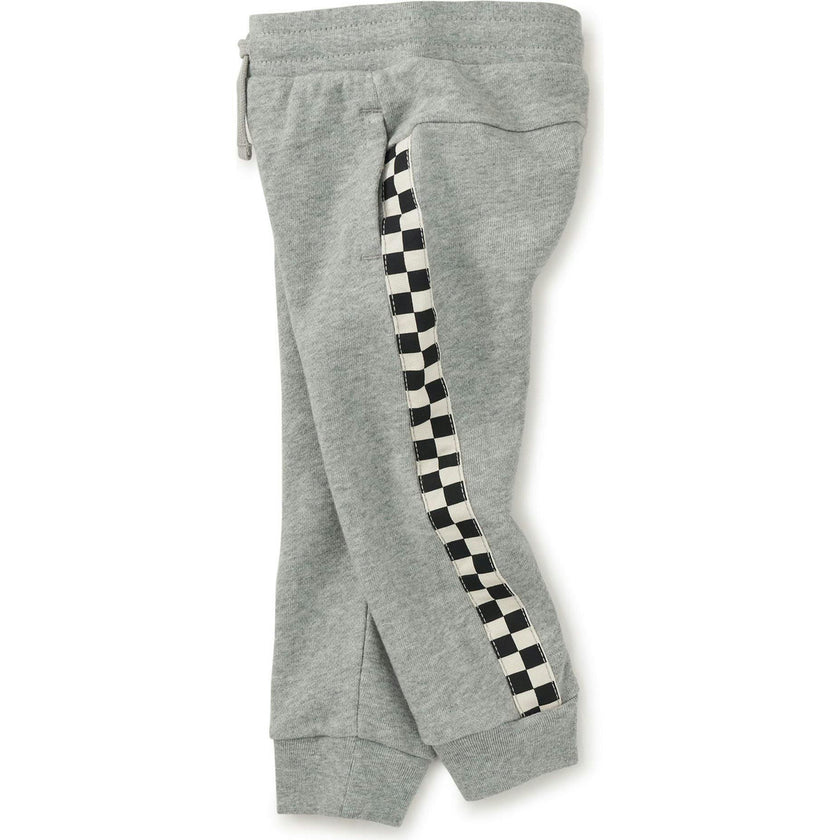 Stripe-Out Elastic Waist Drawstring Pocket Joggers, Grey