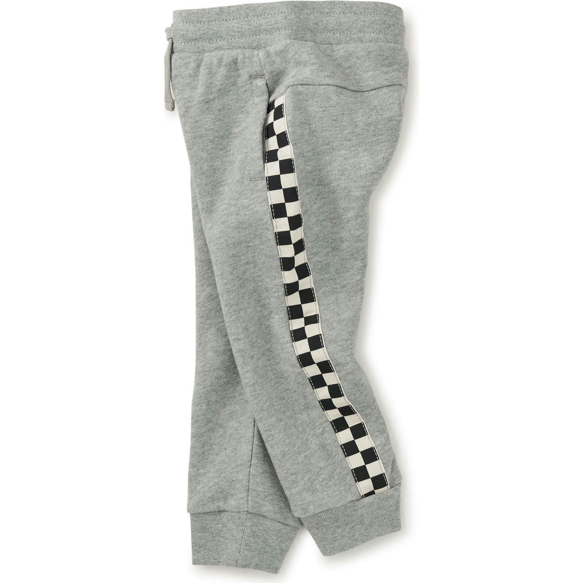 Stripe-Out Elastic Waist Drawstring Pocket Joggers, Grey