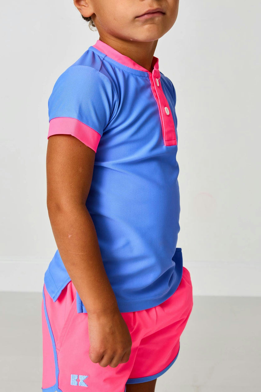 sky blue/neon pink blade shirt