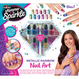 Shimmer 'N Sparkle: Metallic Rainbow Nail Art