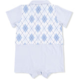 Short Playsuit, Golf Trellis Blue