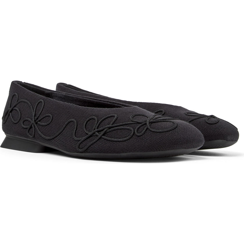 Women's Twins Textile Square Toes Ballerina Shoes