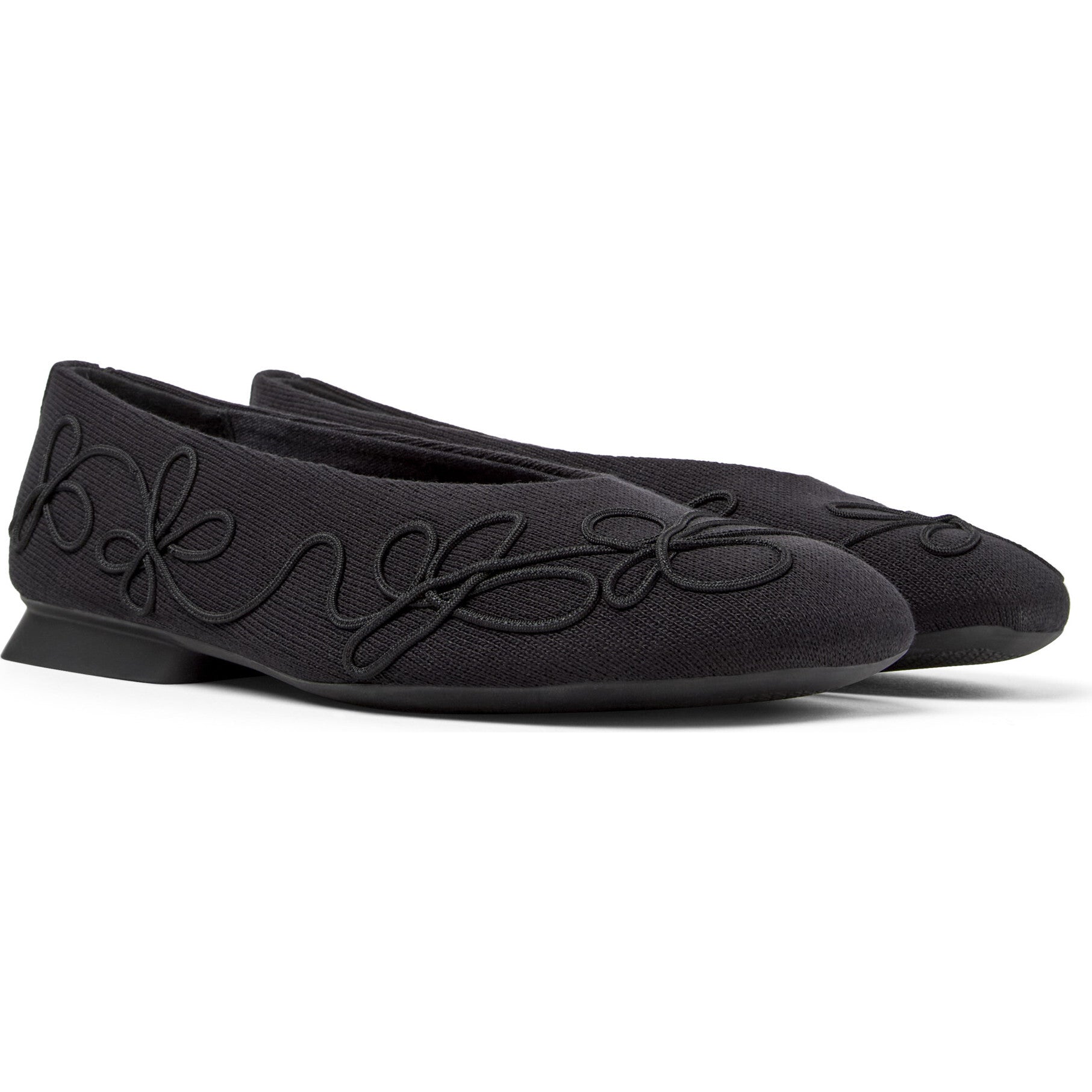 Women's Twins Textile Square Toes Ballerina Shoes