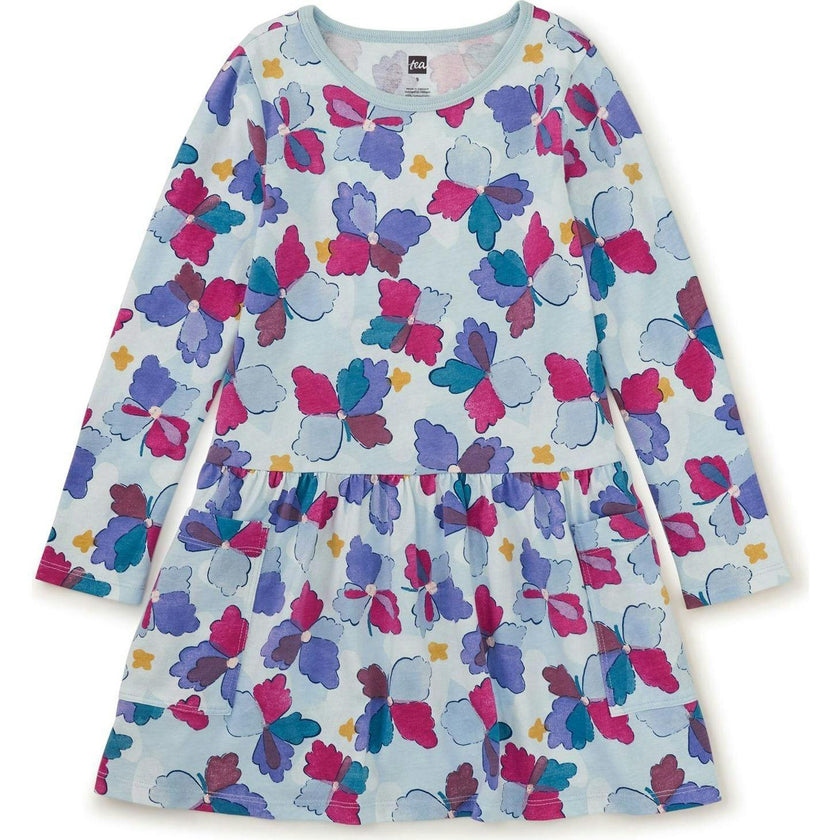 Long Sleeve Pocket Dress, Multi