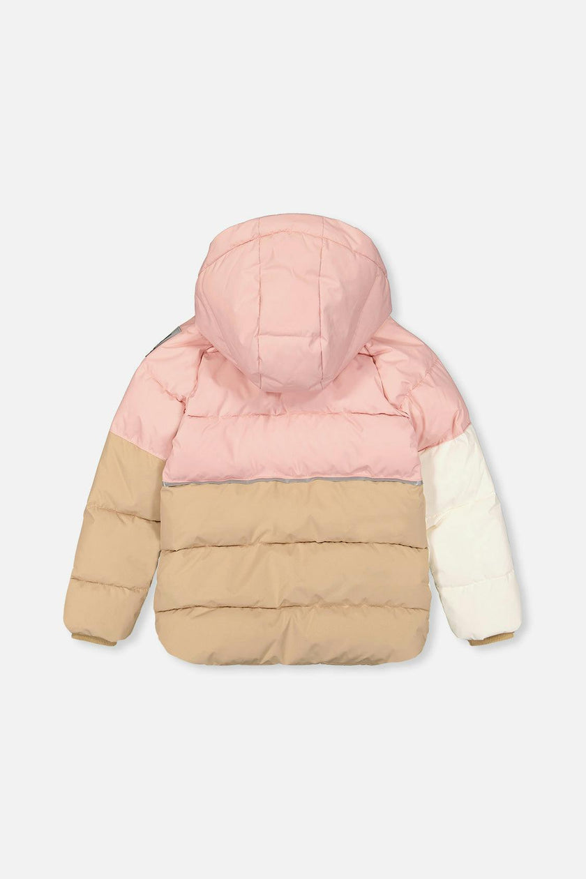Color-Block Winter Jacket Pale Dusty Pink