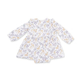 Floral Deer - Long Sleeve Ruffle Bodysuit Dress