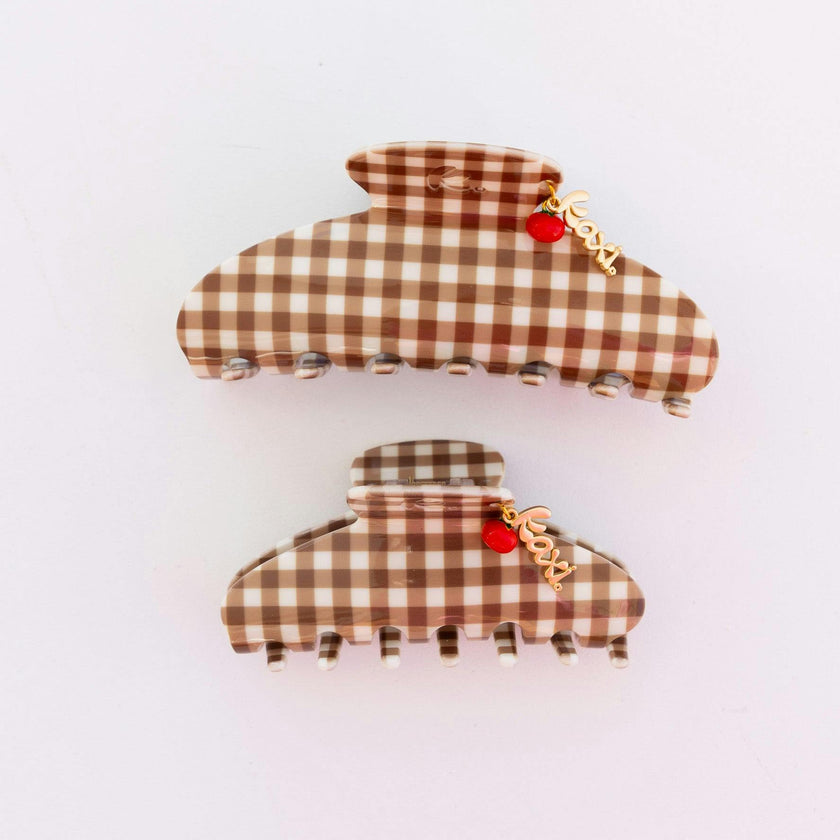 BROWN GINGHAM TOMATO CHARM CLAW