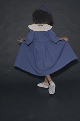 Cruise Dress Cream & Dark Blue