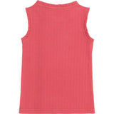 Girls Poppy Red Ruffle Pointelle Tank