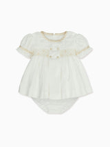 Ivory Santina Smock Ceremony Baby Girl Set