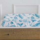 Caspian Whale Cotton Quilted Change Pad Cover