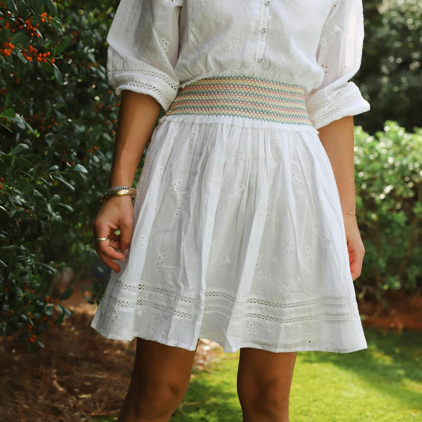 Gracie Dress in White Alyssum