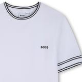 White Contrast Trim T-Shirt