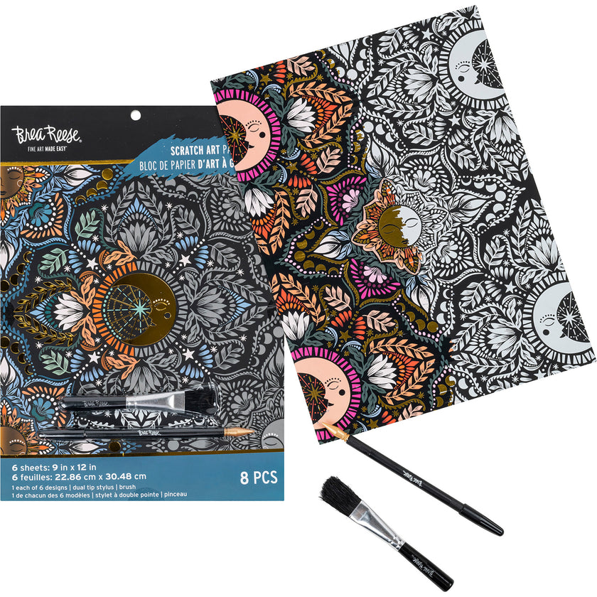 Scratch Art: Paper Pad - Moon & Sun